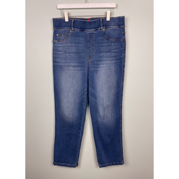 SPANX Pull-On High Waist Straight Leg Ankle Jeans in Vintage Indigo - Picture 5 of 9